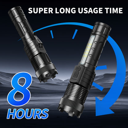 2pcs Flashlights High Lumens Rechargeable LED with USB-C, 6 Light Modes, Zoomable &amp; USB-C Cable Included, USB-Powered Handheld Torch for Camping, Emergency, Outdoor - Buy 1 Get 1 Free (Cob Side Light, Flash, Survival Gadgets,
