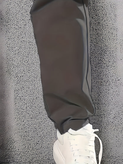 Men's Heavy-Duty Work Pants - Loose-Fit Cargo Trousers with Multiple Utility Pockets, Elastic Waistband, Non-Stretch Fabric for Construction, Outdoor, Everyday Casual - Black Pants (Machine Washable), Outdoor Activities, Func