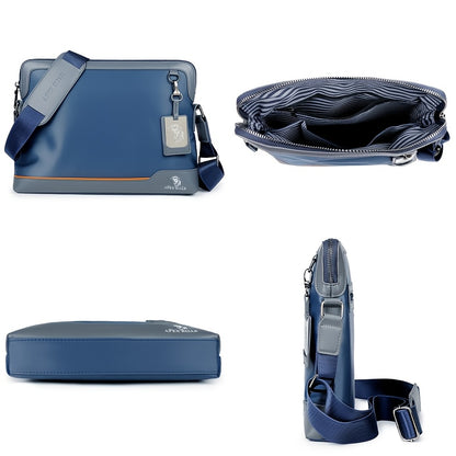 Men's Large Laptop & Wallet-like Tote - Soft Slim Texture, Adjustable Strap, Fits 38.1cm Devices - Ideal for Travel, Gym & Daily Use - Black & Blue Color Options