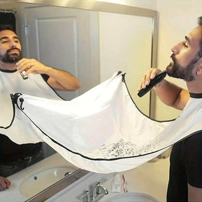 Men Beard Bib Hair Trimmer Shaving Apron Bath Barber Stick To Mirror Cloth Cover Shaving Holder