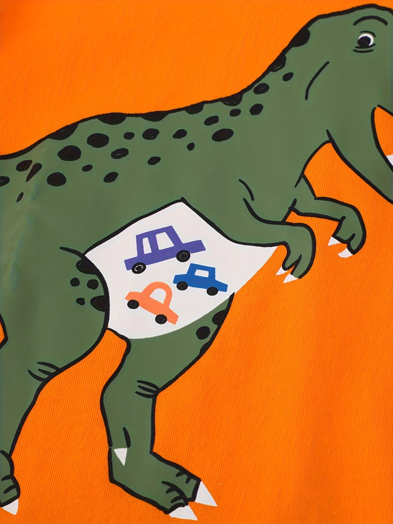 Boys' Pure Cotton Long Sleeve T-Shirt with Small Dinosaur Pattern Autumn and Winter Trendy Style