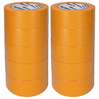 20pcs Orange Painter's Tape, 30mm x 50m - Removable Adhesive for Walls, Automotive, and Home Decor, No Solution Needed, Strong Bond to Concrete Surfaces, Wall Sticker | Consistent Width | Strong Adhesive