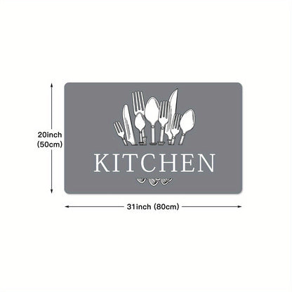 1pc, Soft Thickened Kitchen Mat, Non-slip Oil-proof Floor Mat, Waterproof Runner Rug, Dirt-resistant Floor Mat, Machine Washable, Entrance Doormat, Kitchen Living Room Laundry Bathroom Water-absorbing Floor Mat Set, Room Deco