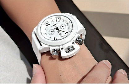 MEGIR Multifunction Men's Watch, Sports Silicone Strap Waterproof Calendar Quartz Watch 2002, Ideal Choice For Gifts