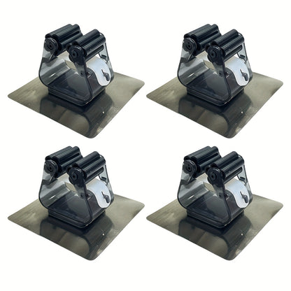 4pcs, Strong Mop Hook, Mop Clip, Punch-free Wall Mounted Mop And Broom Storage Clip, Adhesive Mop Storage Holder, Mop Hanging Rack, Multifunctional Tools Storage Clip For Bathroom Kitchen Garden, Strong Sticky, Cleaning Acces