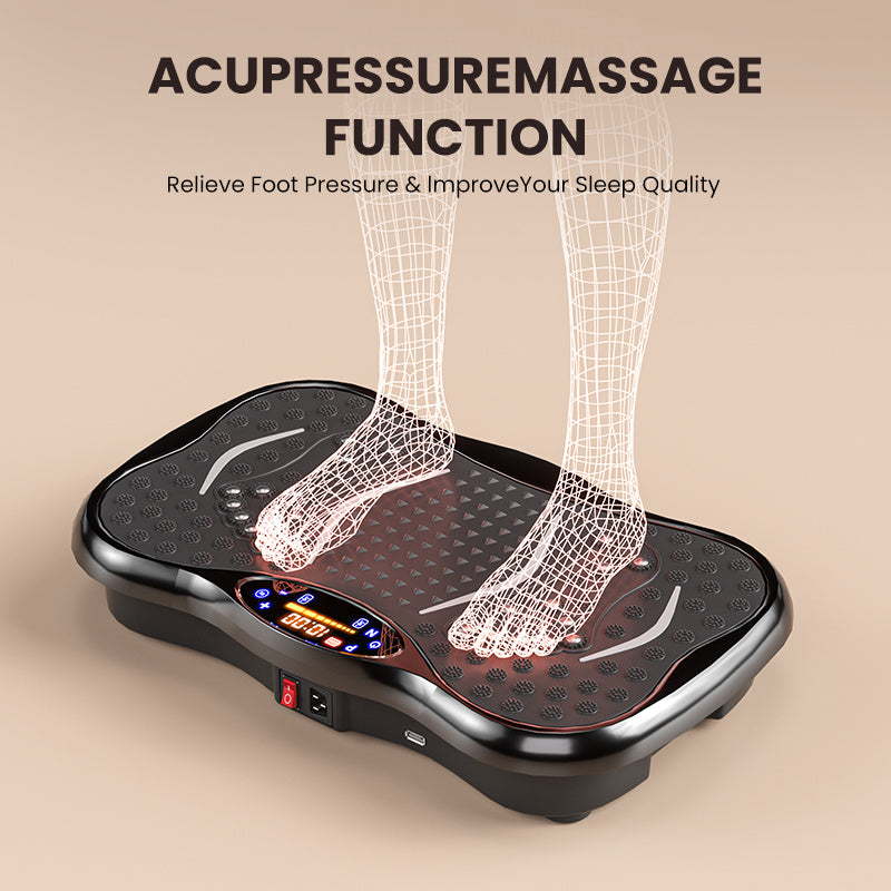 Vibration Plate Exercise Machine for Weight Loss - 10-Minute Full Body Workout with 3 Large Areas of Vibration, Portable Home Gym Fitness Equipment, No Battery Needed, Pink/Black, Weight Loss Exercise Machine, Sleek Exercise