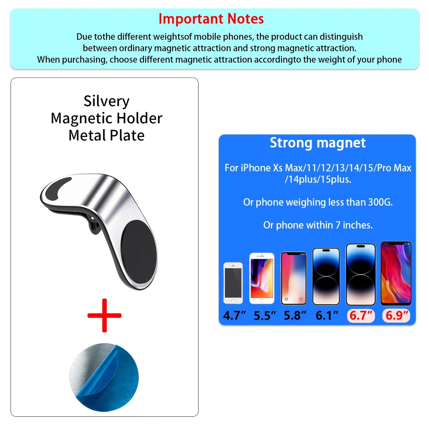 Car Magnetic Phone Holder in L Shape Stand Magnet Cellphone Bracket Car Magnetic Holde