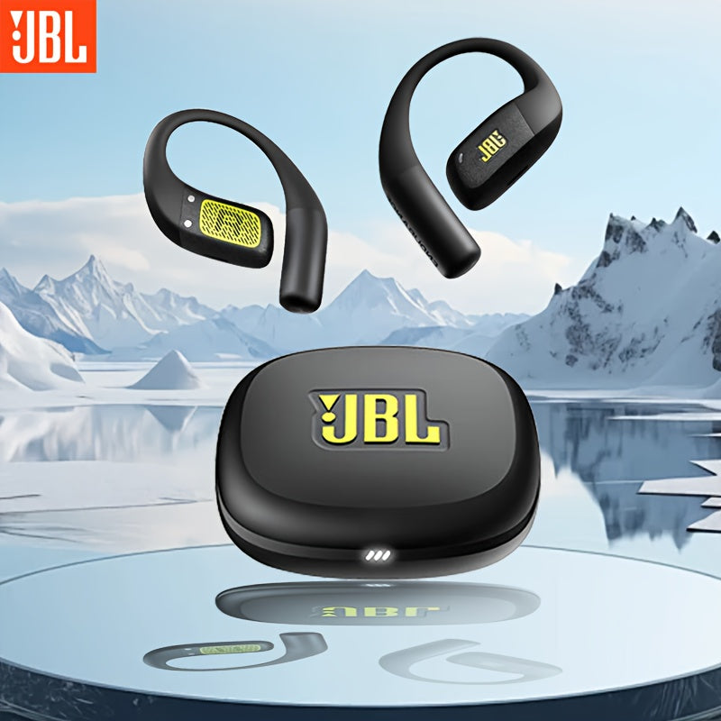 For JBL ZONE True Wireless Open-Ear Sports Headphones, Neckband Wireless Earbuds for Swimming, Cycling, Running, Long Battery Life, High-Quality Sound, Clear Call and Music Output, USB-C Charging, Rechargeable Battery, Black