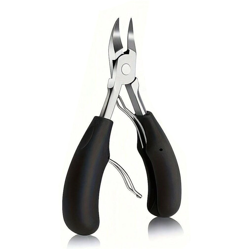 5pcs Thick Nail Toenail Clipper Set for Seniors - Angled Head Big Toe Nail Clippers with Catcher, Wide Jaw Opening Toenail Scissors Suitable for Thick Nails, Heavy Duty Nail Clippers with Nail File, Cuticle Nippers and Beauty