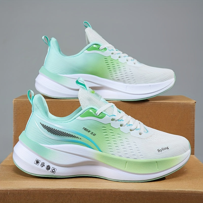 Men's mid-calf running shoes, breathable lightweight carbon plate, striped pattern, suitable for all seasons, lace-up closure, fabric upper and lining, rubber sole, MD outsole, cloth insoles, ideal for casual running, hiking,