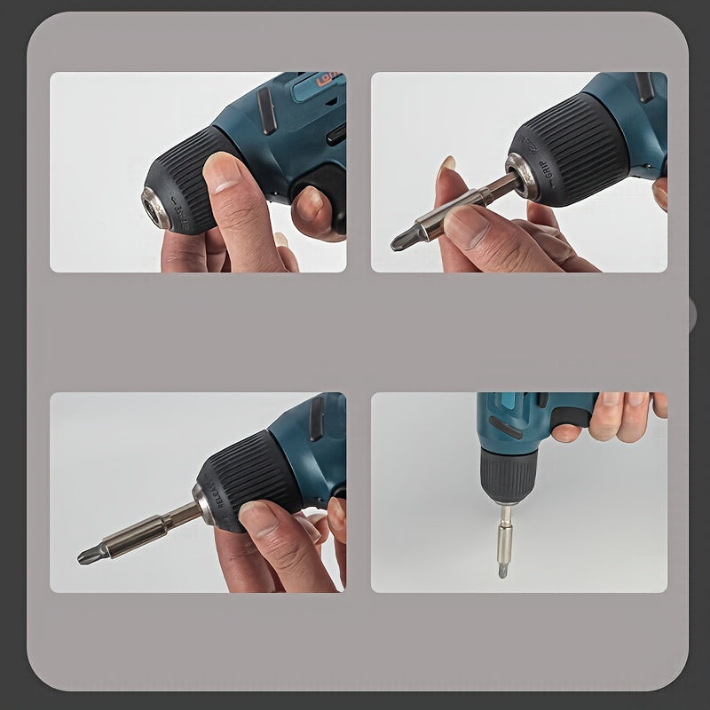 1set Of Accessories 8V Lithium Drill Mini Electric Drill Cordless Drill USB Charging Screwdriver Screwdriver Lithium Electric Drill LED Lighting Electric Drill Electric Tools For DIY Projects DIY Drill