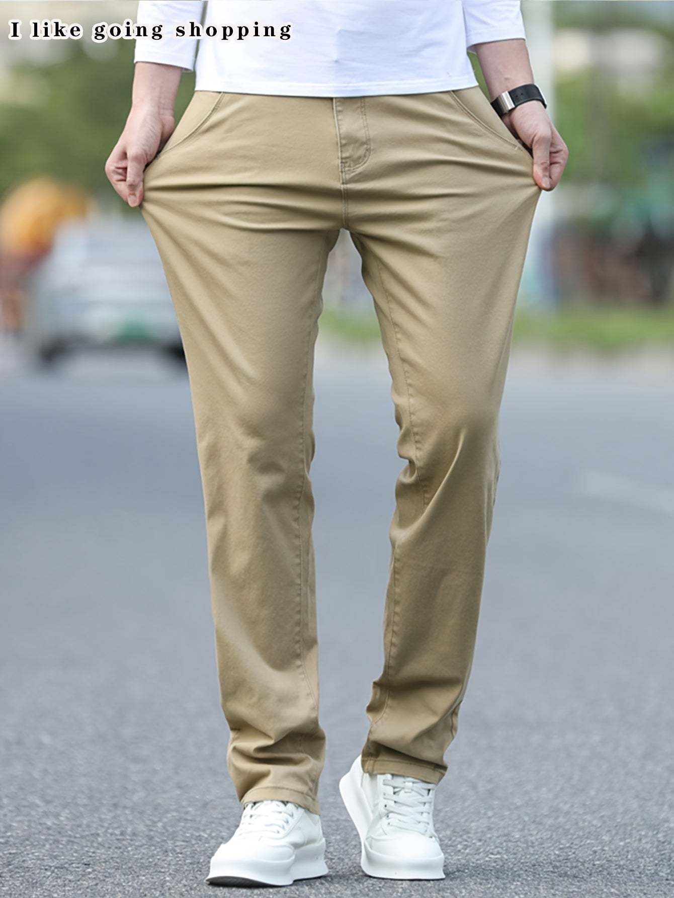 2pcs Men's Stretch Chino Pants - Straight-Leg Business Casual Trousers with Elastic Waistband, All-Season Formal &amp; Everyday Pants for Office, Meetings, and Casual Attire, Modern Pants, Comfortable Fit, Versatile