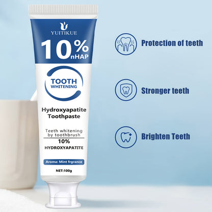 Hydroxyapatite toothpaste, 10% hydroxyapatite teeth whitening, essential pepper oil cleansing paste, deep cleansing fresh breath paste, basic cleansing, suitable for everyone.