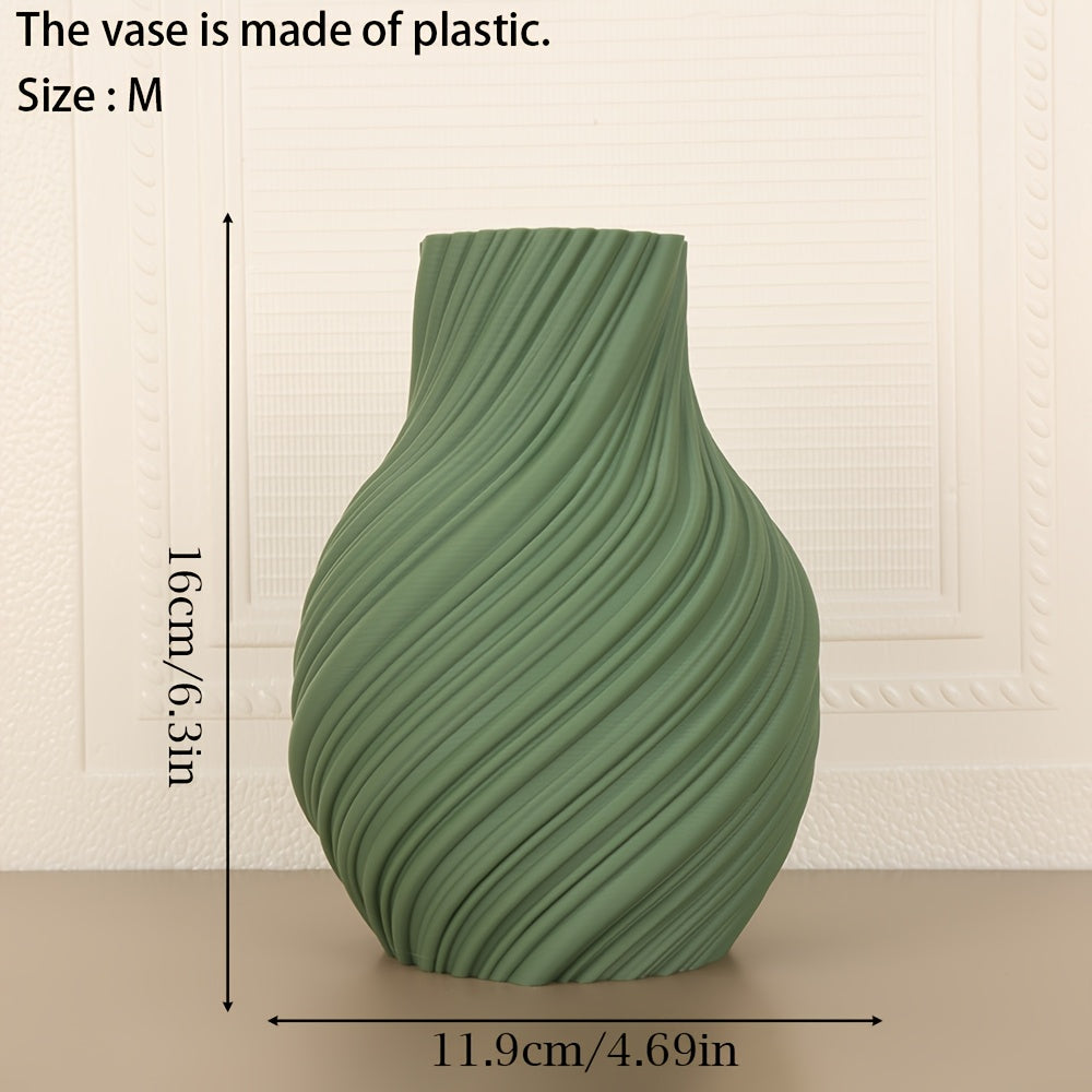 Twisted Plastic Vase Nordic Home Decor Living Room Entryway Centerpiece