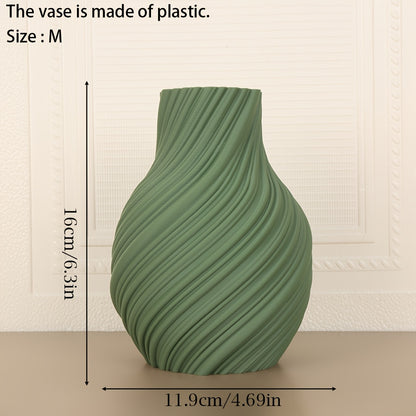 Twisted Plastic Vase Nordic Home Decor Living Room Entryway Centerpiece
