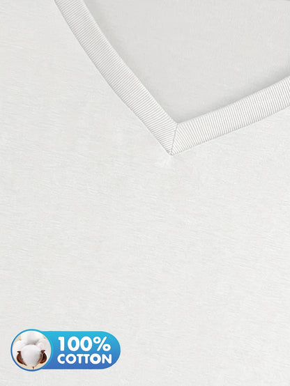 3pcs Women'S 100% V-Neck Long Sleeve T-Shirts - Soft, Durable, and Comfortable Casual Wear for All Seasons, Perfect for Holidays, Graduations, and Everyday Style, Everyday Comfort Wear | Minimalist Style | Soft Fabric Tee