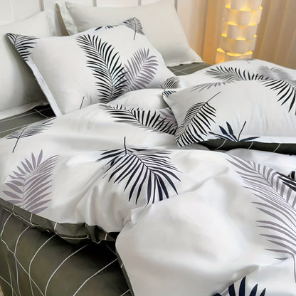 Four Seasons Four-Piece Set of Active Print Fabric, 1pc Quilt Cover Without Quilt Core, 1pc Bed Sheet, 2pcs Pillowcase Without Pillow Core, Comfortable, Soft, Breathable, Active Print Fabric, Suitable for Dormitory, Living Ro