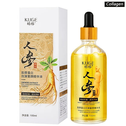 Ginseng Collagen Serum - Anti-Wrinkle Firming Moisturizer for All Skin Types, Deep Hydration, Even Skin Tone, Anti-Aging Skincare, Make Skin Younger-Looking, Face Use, 100ml/3.38fl.oz, Moisturizing Serum | Hydrating Formula,
