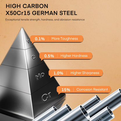 16pcs Knife Set, With Wooden Handle, Stainless Steel Chef'S Knife Set With Wooden Block, Professional Kitchen Knife With Sharpening Steel, Ideal Christmas Gift For Mother, Friend, Brown/Black