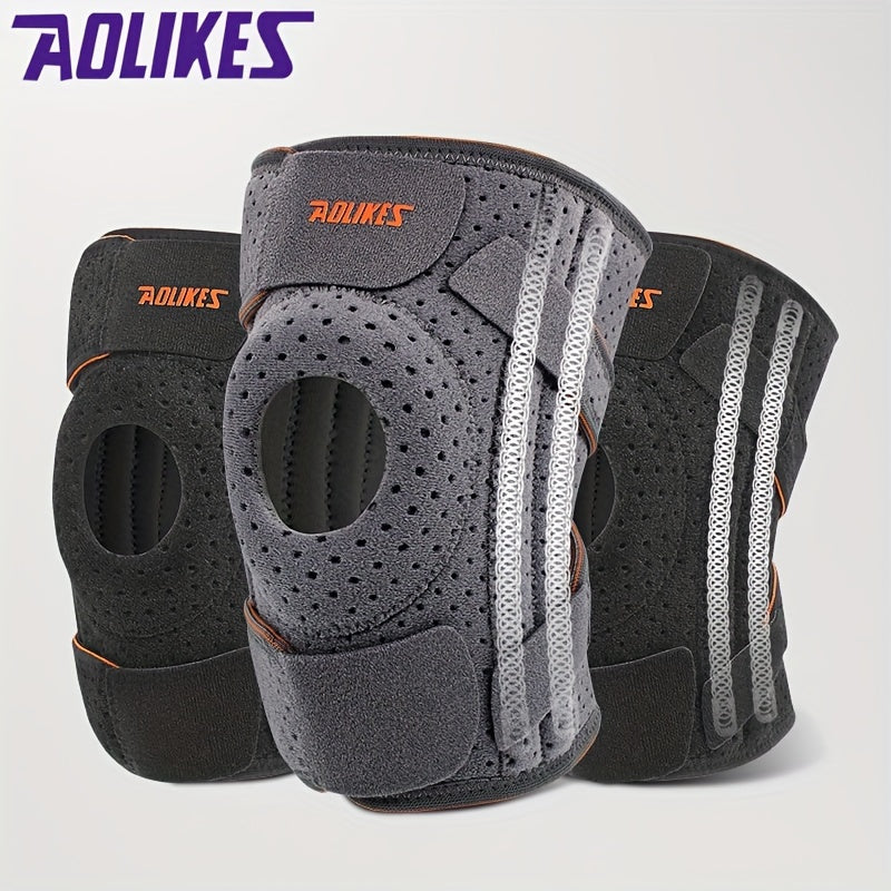 Adjustable Knee Brace Support - Breathable, Comfort Fit for Sports, Gray/Black, for Winter