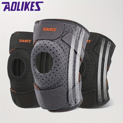 Adjustable Knee Brace Support - Breathable, Comfort Fit for Sports, Gray/Black, for Winter