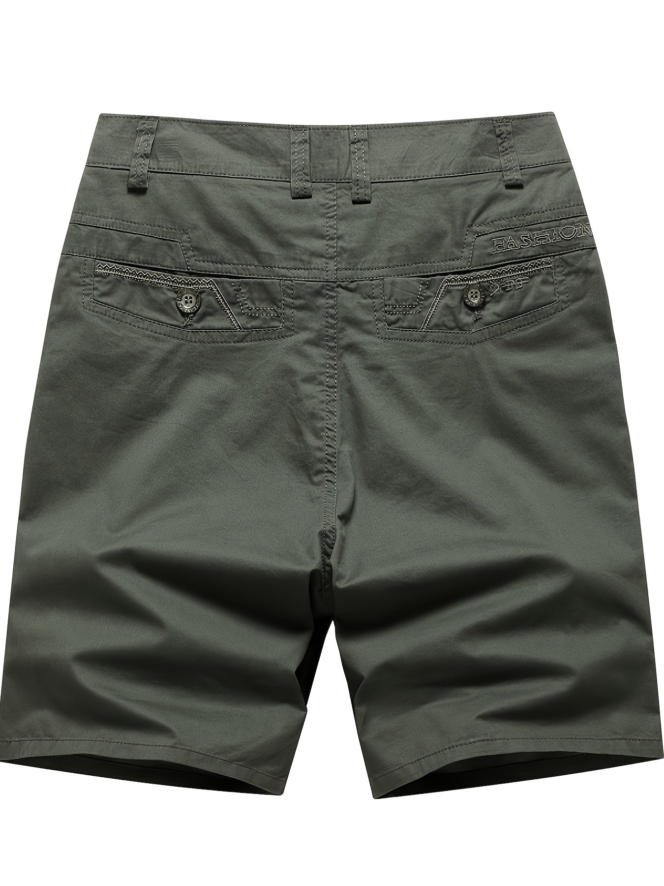 Men'S Cargo Shorts - Olive Green Non-Stretch Work Pants with Multiple Utility Pockets, Straight-Leg Mid-Thigh Length for Everyday & Professional Use - Durable Casual Outdoor Pants for Construction, Hiking, Travel - Non-Stretc