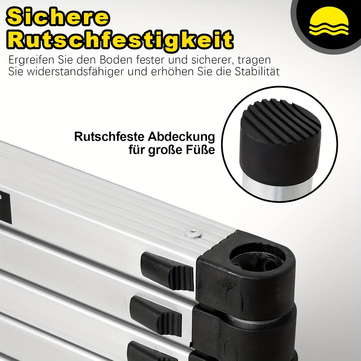 150kg Stainless Steel Ladder, 5m 4.4m 3.8m 3.2m 2.6m Telescopic Folding Ladder, Portable Safety Ladder, Suitable for Renovation And Maintenance, Garden Pruning, Orchard Picking, Warehouse Stocking, Ladder for Home, A Shape Ad