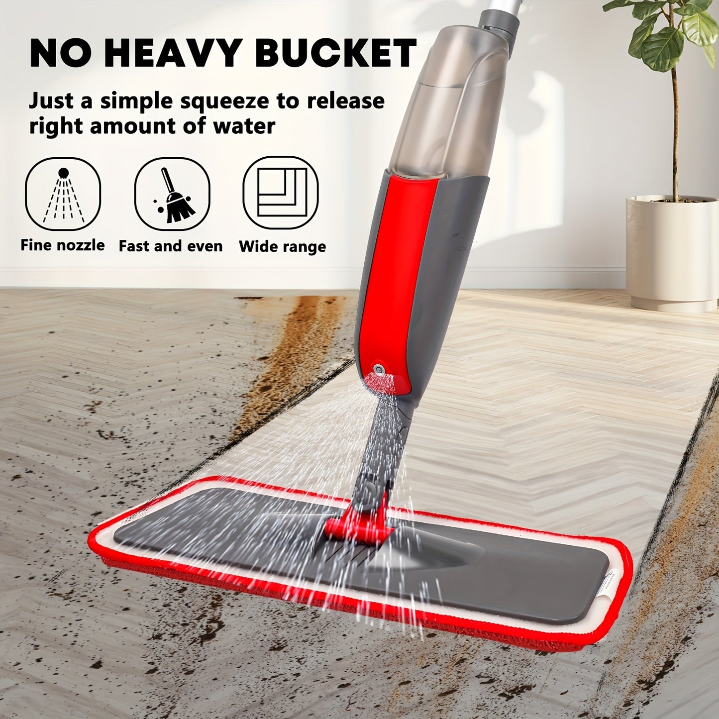 1set, Multi-purpose Spray Mop For Cleaning Floors With Extra Reusable Washable Pads And Refillable Sprayer - Wet/dry Spray Mop Set For Home And Kitchen, Hardwood, Laminate And Vinyl Planks, Cleaning Supplies, Cleaning Tool, B