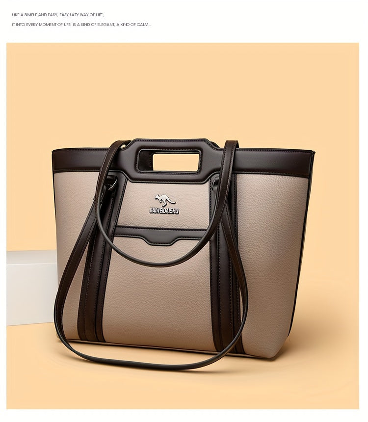 2025 New Women'S Shoulder Tote Bag, Stylish Large Capacity Underarm Bag, Casual Handbag, Soft Shoulder Bag, Women'S Commuter Bag, Made of High-Quality Synthetic, a Bag for Documents, Elegantly Simple Design, Zipper Closure, S