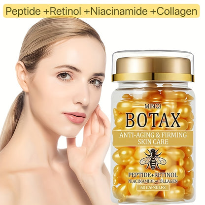 2-Pack of 120 BOTAX Firming Capsules, Skincare Product with Retinol, Collagen, Bee Venom, and Acetyl Cysteine, Enriched with Hyaluronic Acid for Light Beige Tightening, Suitable for All Light Beige Types, Lightweight Texture,