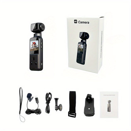 1pc 5K Vlog Camera with 3-Axis Gimbal & Magnetic Mount | 270° FOV + 3.38cm CMOS for American Style Beauty | Pocket-Sized | USB-C Fast Charge | Ultimate Travel/ Back to School Vlogging Kit (Easter Gifts Ready)