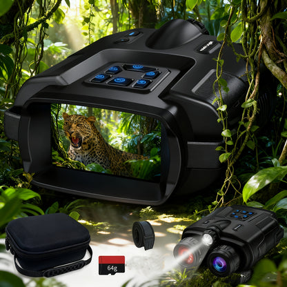 8x 4K Ultra HD Digital Night Vision Binoculars - 5000mAh long-lasting Li-ion battery, 3-inch high-resolution display, 600m long range detection - ideal for wildlife observation, valentine's day, gift for your love