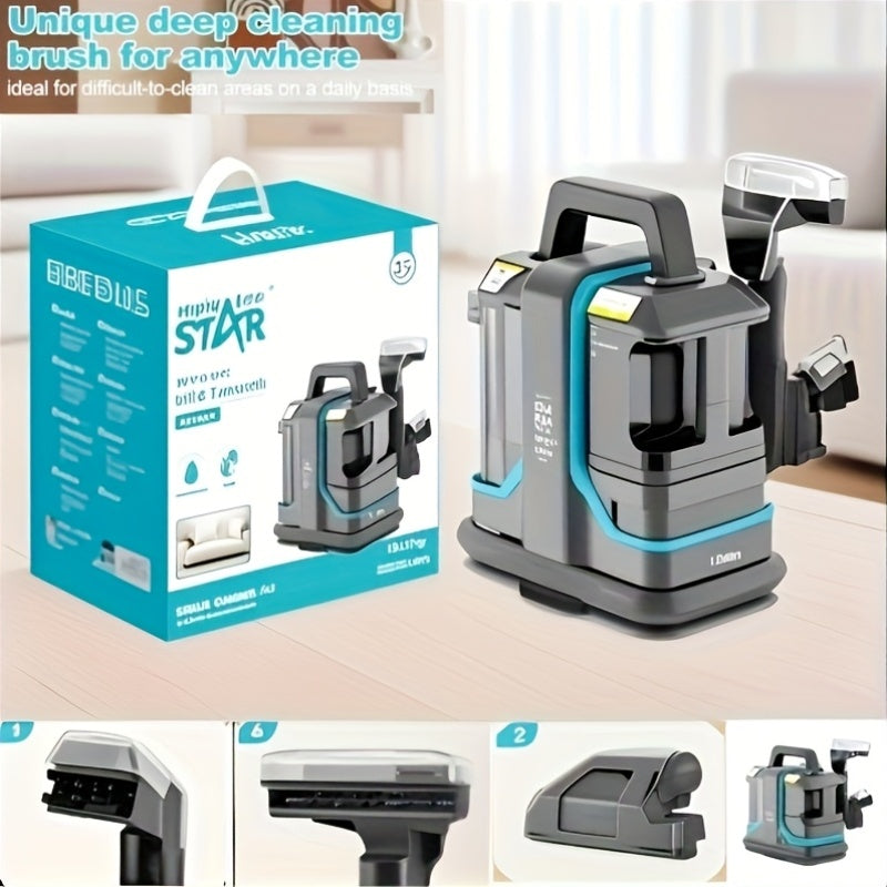 450W Heavy-Duty Carpet Cleaning Machine with Powerful Motor - Deep Cleaning for Hardwood Floors, Carpets, Upholstery, Curtains - Compact Design with Stable Base, European Plug (220-240V) - Ideal for Home, Office, Carpet Clean