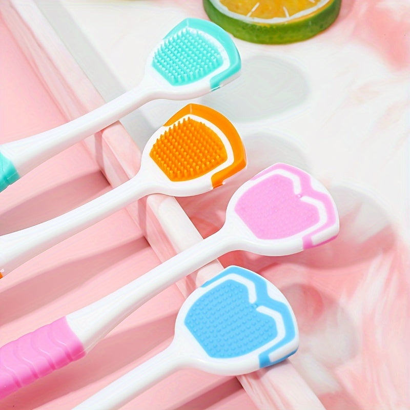 1pc Tongue Scraper, Tongue Coating Scraper, Reduce Bad Breath For Oral Care, Silicone Tongue Cleaners, Silicone Tongue Cleaning Tools For Adults