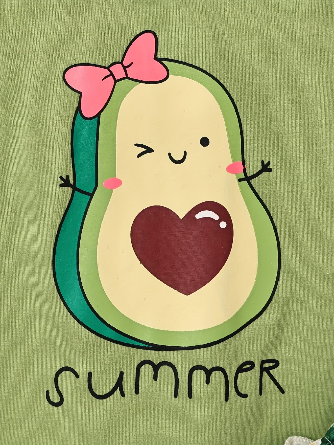 Conjunto de Roupa Infantil para Bebé Menina com Estampado de Abacate: Macacão, Calções e Fita para o Cabelo - 3 Peças - Ideal para o Verão e Atividades ao Ar Livre