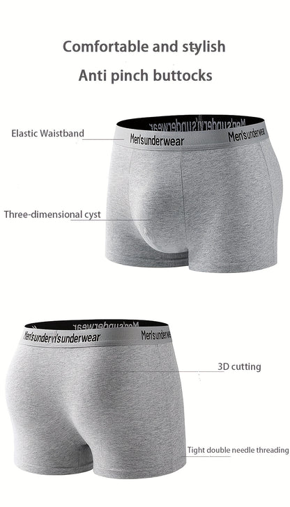 10pcs Men's Cotton Underwear, Casual Boxer Briefs, Breathable Comfort Stretch Sports Short Pants, Underwear for Men Boxers, Boxer Shorts for Men Personalised Gifts, Leisure Underwear, Casual Wear, Snug Fit, Stretchable Fabric