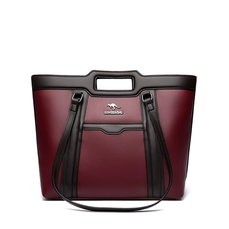 2025 New Women'S Shoulder Tote Bag, Stylish Large Capacity Underarm Bag, Casual Handbag, Soft Shoulder Bag, Women'S Commuter Bag, Made of High-Quality Synthetic, a Bag for Documents, Elegantly Simple Design, Zipper Closure, S