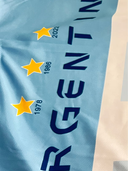 Men's Letter ARGENTINA Print Breathable Football Jersey, Active Slightly Stretch Crew Neck Short Sleeve Soccer Club Uniform Shirt For Training Competition Party