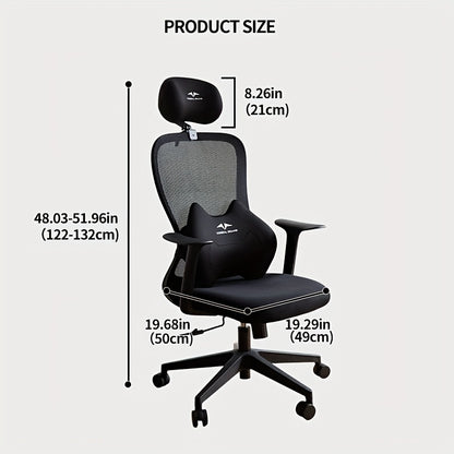 High back ergonomic chair with adjustable headrest function, office boss chair, complimentary adjustable height footrest, comfortable sitting posture