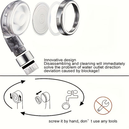 1pc Shower Head, Filter Filtration High Pressure Water Saving Spray Handheld Showerheads for Dry Skin & Hair