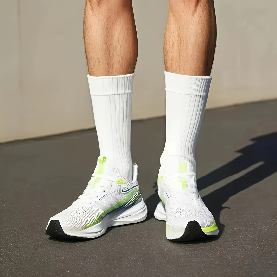 Men's Trendy Woven Knit Breathable Running Shoes, Comfy Non Slip Lace Up Soft Sole Sneakers for Men's Outdoor Activities