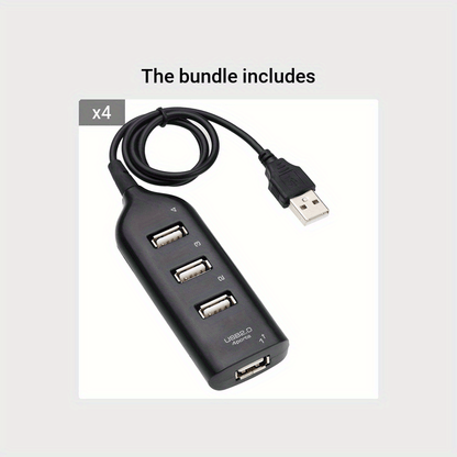High Speed USB Hub 4 Port USB 2.0 With Cable Mini USB Splitter Hub Use Power Adapter Multiple Socket For PC Laptop Notebook