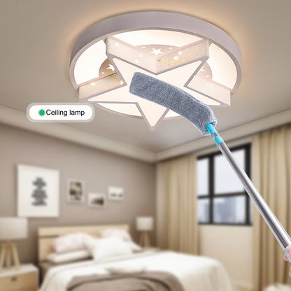 Extended Retractable Dusting Split Mop with 4/6/8/12 Microfiber Dusting Cloths, Underbed Cleaning, for sweeping dust, wiping crevices of sofas, Extended mop for mopping under beds, home cleaning, cleaning tools for the school