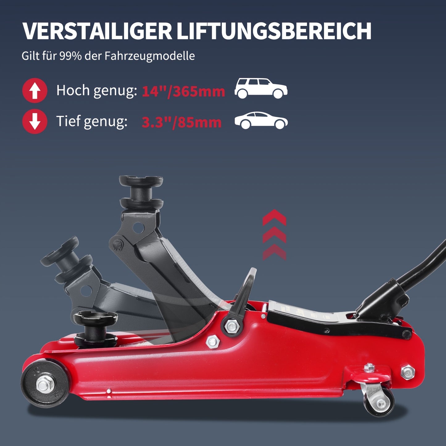 2.5 Ton Hydraulic Floor Jack with Telescopic Handle - Durable Iron Construction, Adjustable Height, Portable for Cars, Trucks, Buses - Ideal for Garage Use, Tire Repair &amp; Emergency Situations, Portable Hydraulic Jack