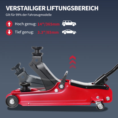 2.5 Ton Hydraulic Floor Jack with Telescopic Handle - Durable Iron Construction, Adjustable Height, Portable for Cars, Trucks, Buses - Ideal for Garage Use, Tire Repair &amp; Emergency Situations, Portable Hydraulic Jack