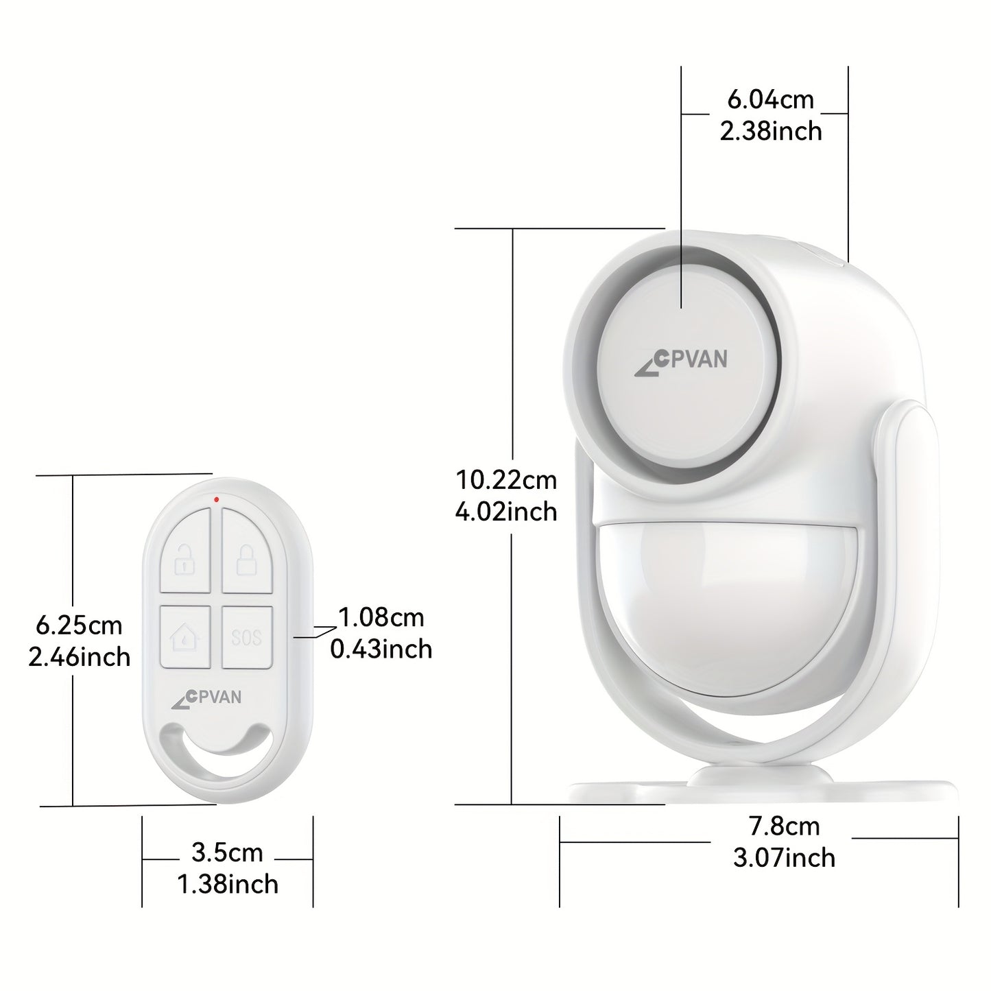 Motion sensor alarm with remote control, 125dB anti-theft alarm system, suitable for home, RV, garage, office, apartment, car