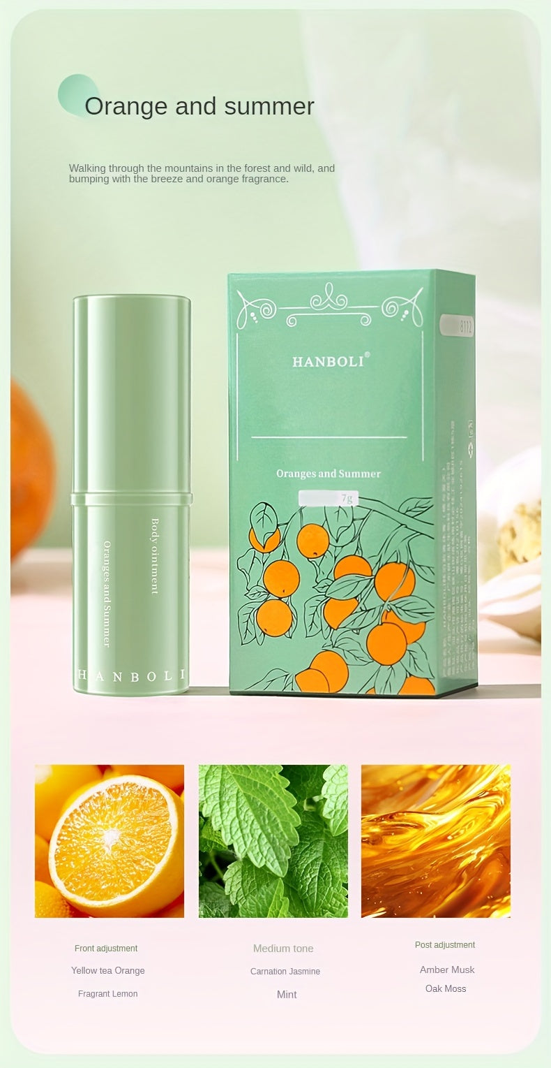 Hanboli Herbal Scented Alcohol-Free Solid Stick Perfume for Adults - Floral Fragrance Note, Fresh Body Cream, Portable & Elegant - Perfect Gift for Girls
