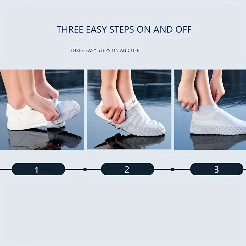 Capas para calçado para senhoras, cavalheiros e estudantes - Capas de silicone reutilizáveis, à prova de pó e antiderrapantes, ideais para a chuva.