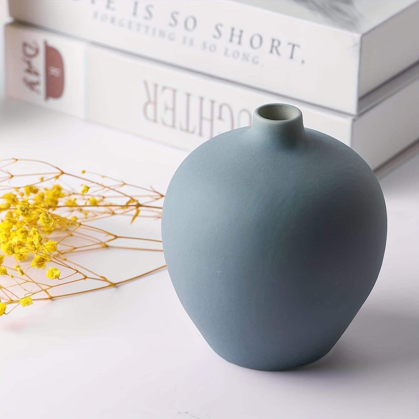 4pcs Ceramic Vases Farmhouse Table Decor, Small Flower Vase Set For Coffee Table Shelf Dining Room Modern Boho Home Decor