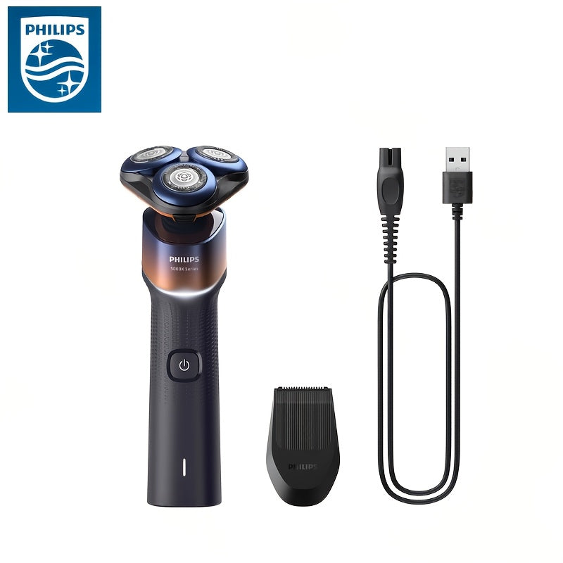 For Philips Shaver Series 5000X Electric Shaver with Wet & Dry Shaving, 360° Rotating Head, 1-Hour Quick Charge, 5-Minute Fast Recharge, 3-Blade System, USB-Powered, 46-60 Min Battery Life, Washable Razor, Ideal For Men & Wo